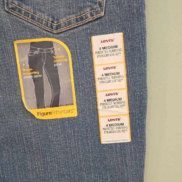 Levi's Perfectly Slimming Straight Leg 512 Jeans Size 4 Medium New With Tags - Picture 7 of 14